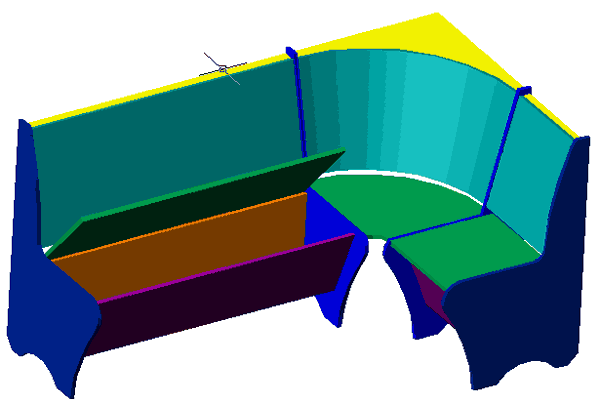 Угловой диван. 3D модель №2.